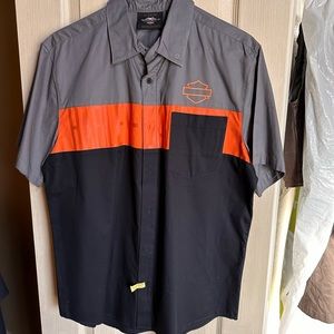 Harley Davidson button up shortsleeve shirt Large